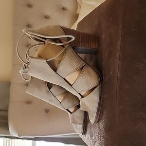 Grey 38.5 Lucky Brand Heels Sandals
